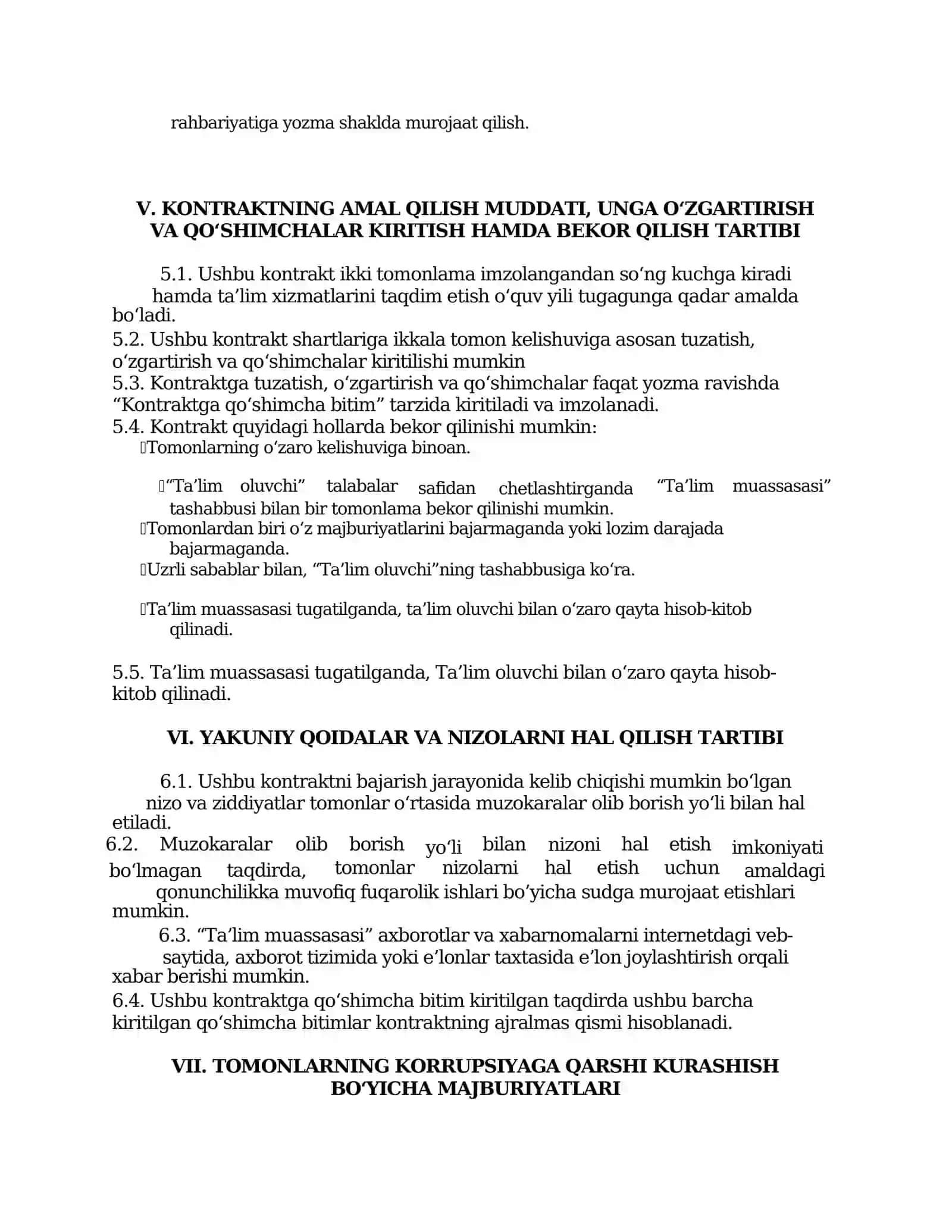 Ta'lim muassasi to’lov-kontrakt shakli va mablag‘larni taqsimlash 4