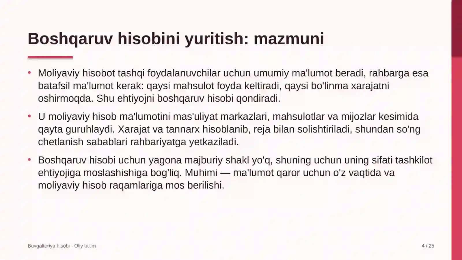 Buxgalteriya hisobi · Oliy ta'lim 4