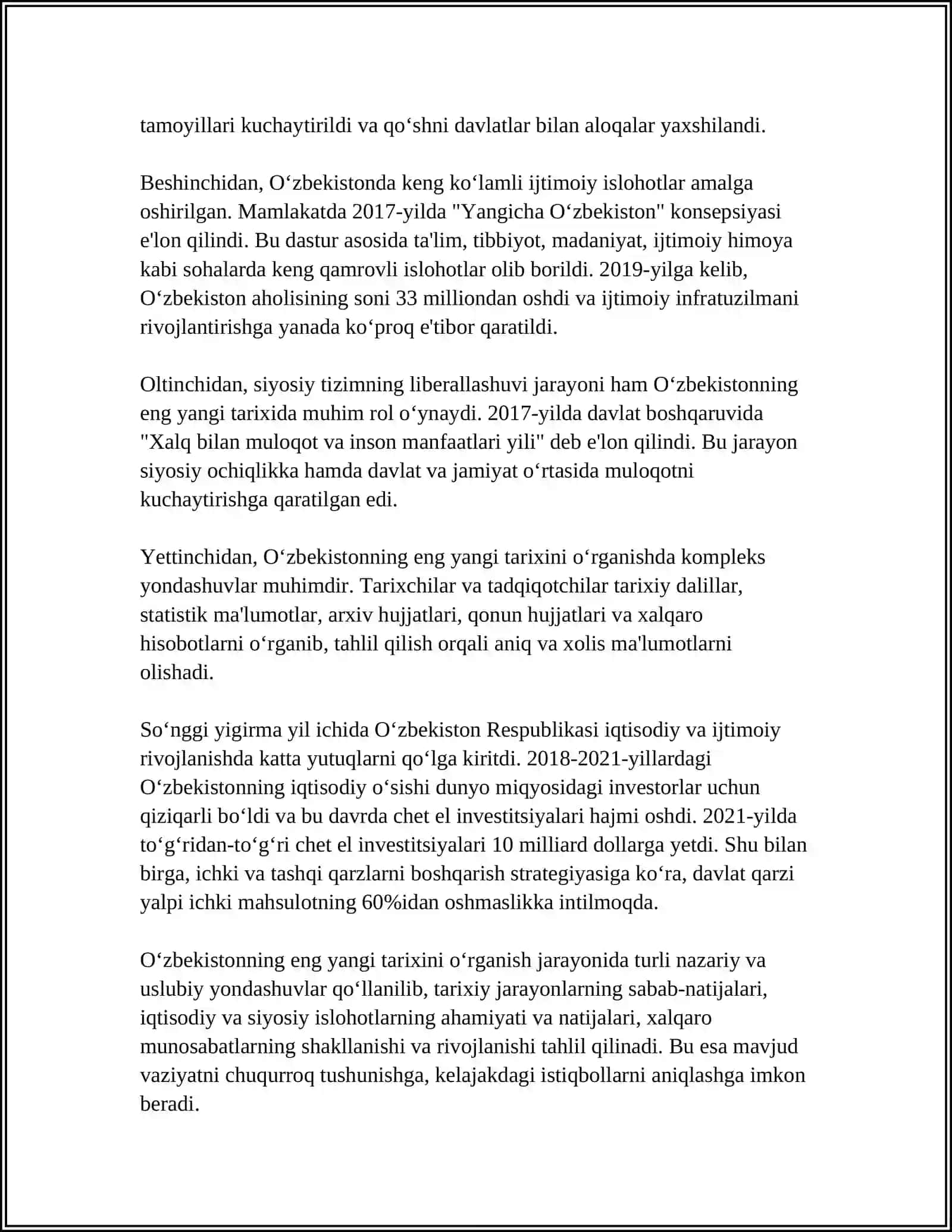 O‘zbekistonning eng yangi tarixi fanini O'rganishning Nazariy-Uslubiy Asoslari 4