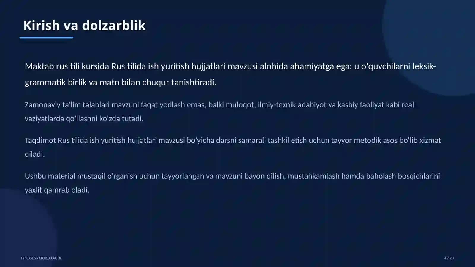 Rus tilida ish yuritish hujjatlari (10-sinf) 4