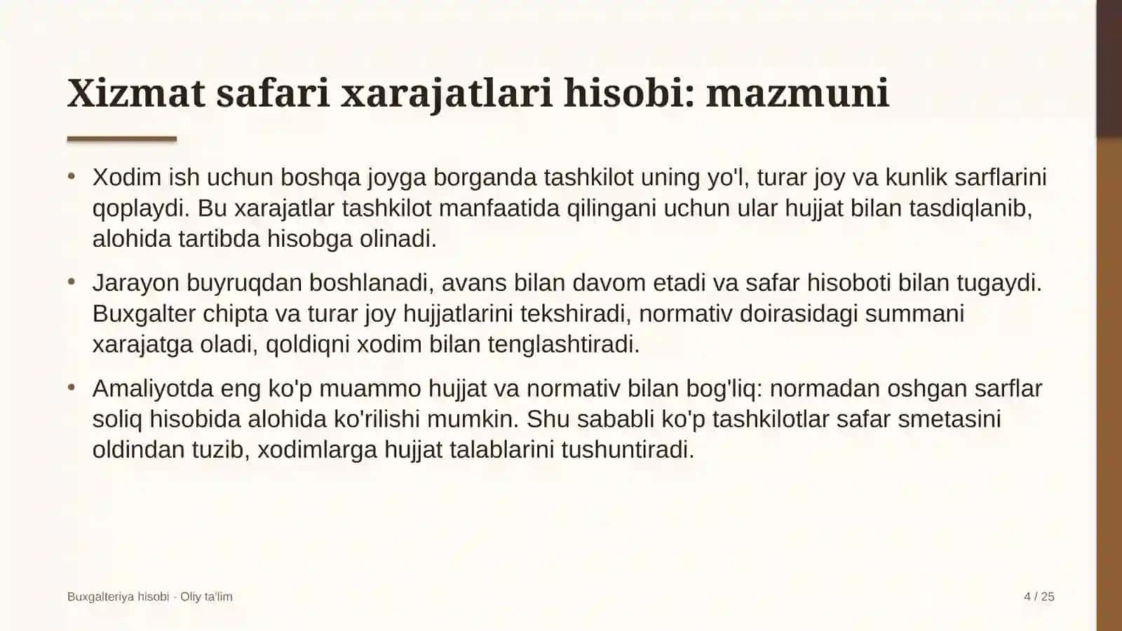 Davlat banklarida xizmat safari xarajatlari hisobi 4