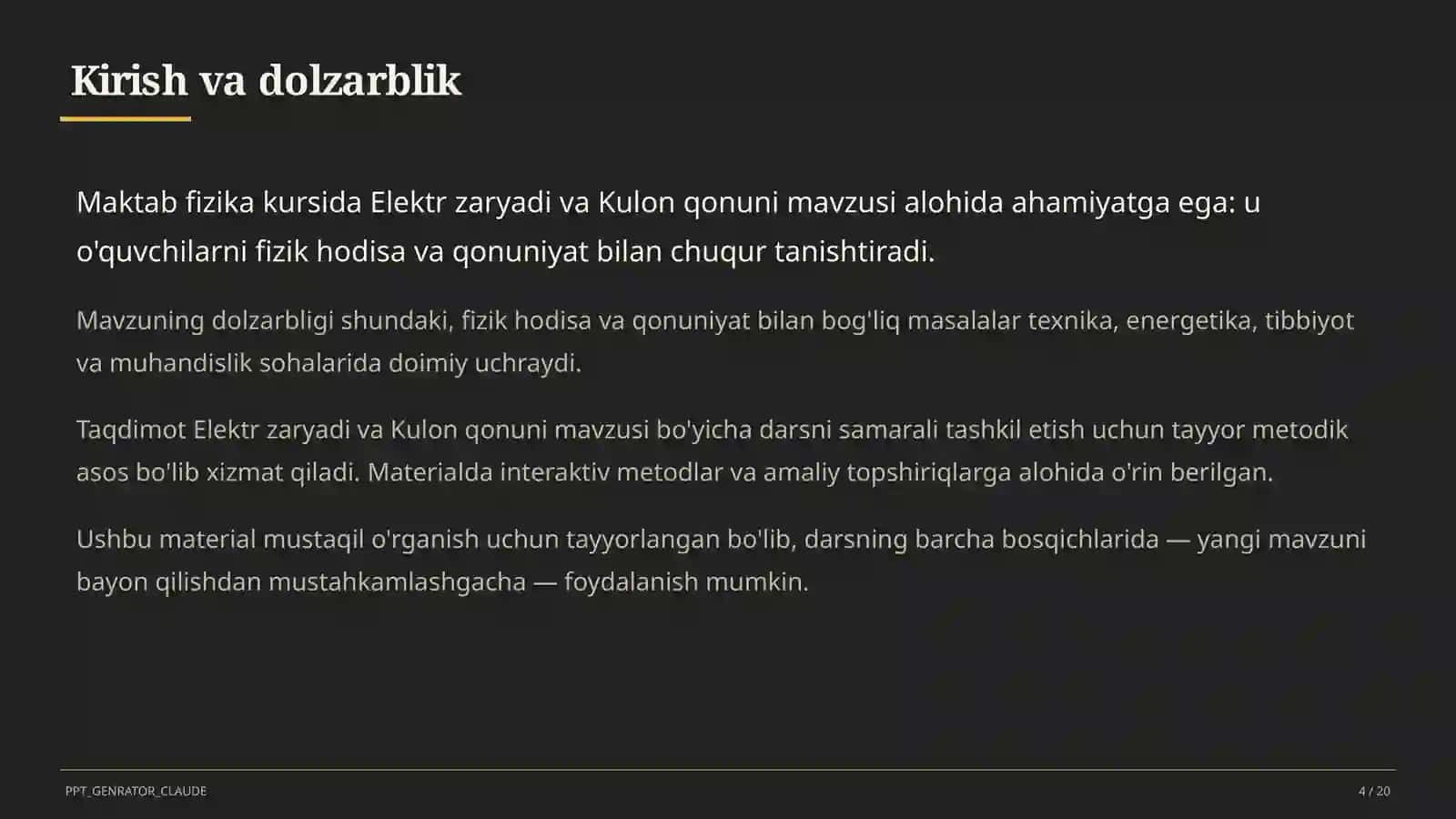 Elektr zaryadi va Kulon qonuni (8-sinf) 4