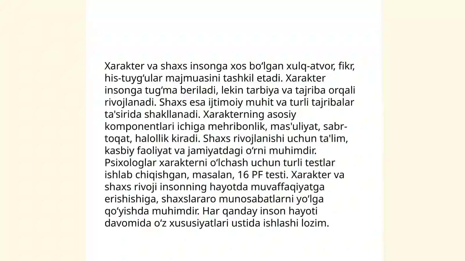 Xarakter haqida tushincha 4