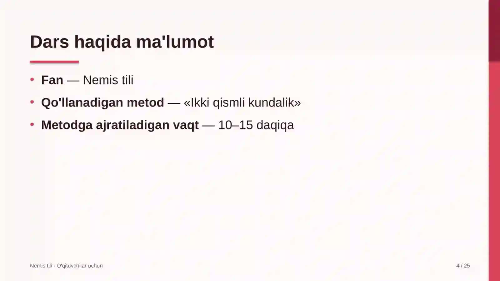 nemis tili darslarida ikki qismli kundalik metodidan foydalanish 5993 4