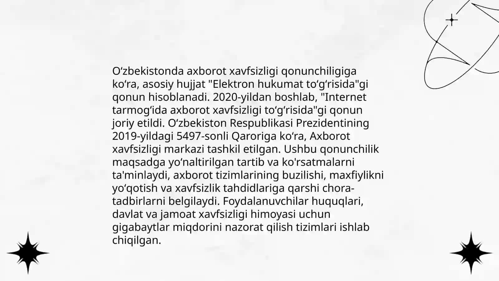 Oʻzbekistonda axborot xavfsizligining maʼnaviy-huquqiy asoslari 4