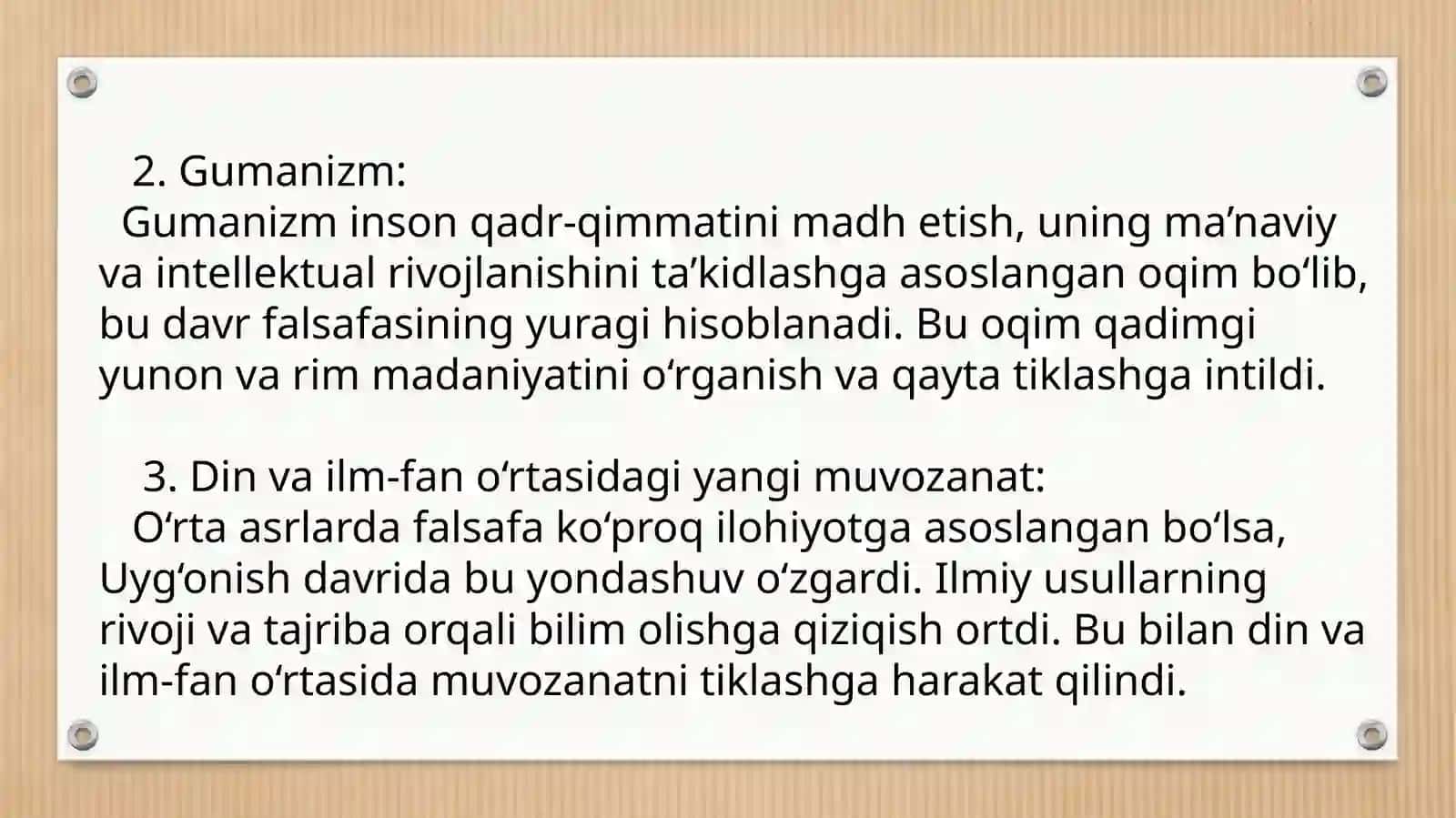 UYG’ONISH DAVRI FALSAFASI 4