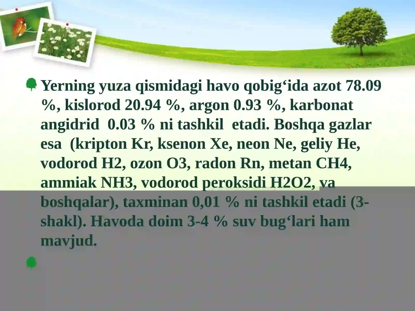 ATMOSFERANING TARKIBI, TUZILISHI VA AHAMIYATI, HAVO QOBIG’INING IFLOSLANISH MANBALARI 4
