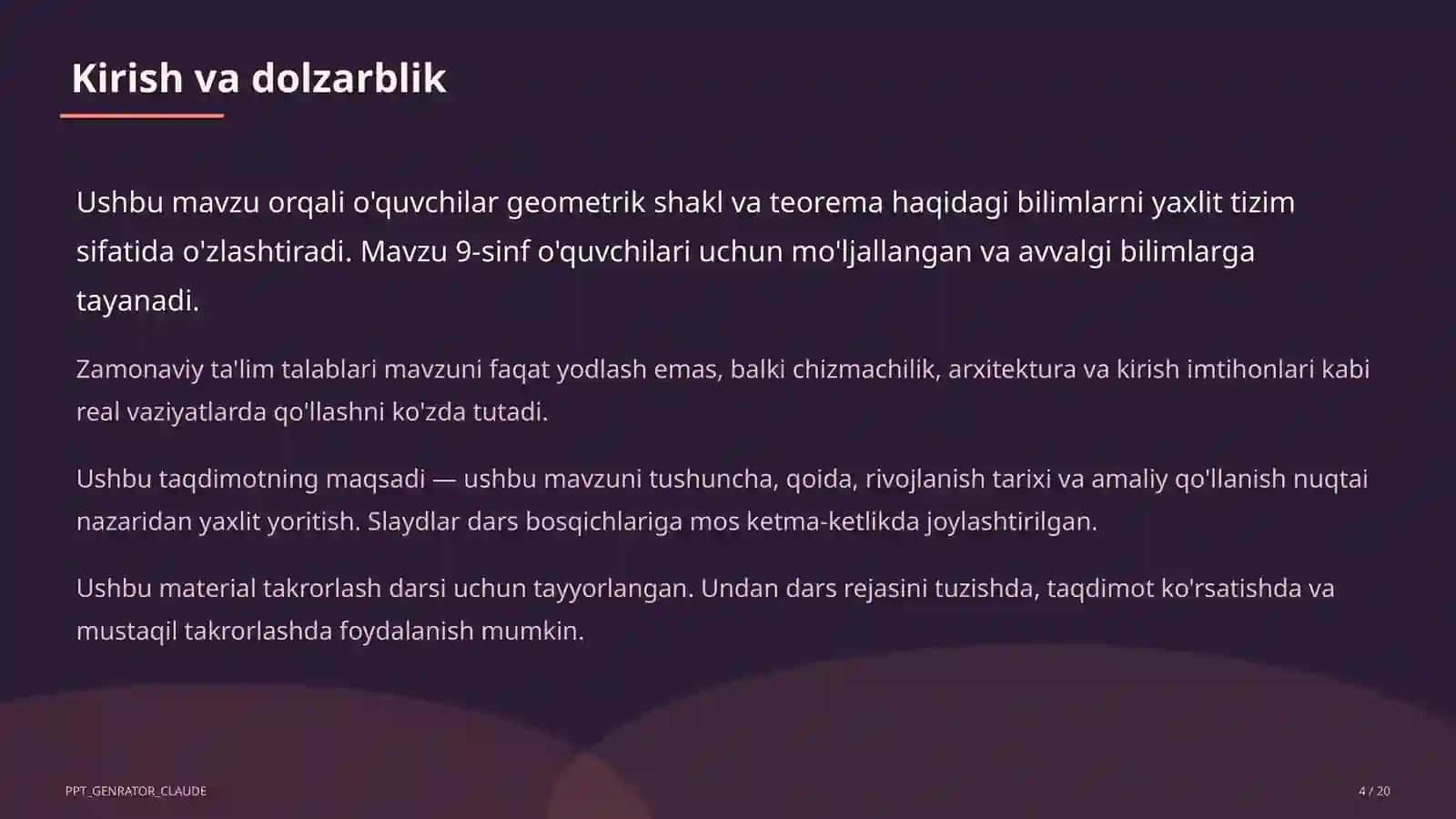 Harakatlar: simmetriya, burish, parallel ko'chirish (9-sinf) 4