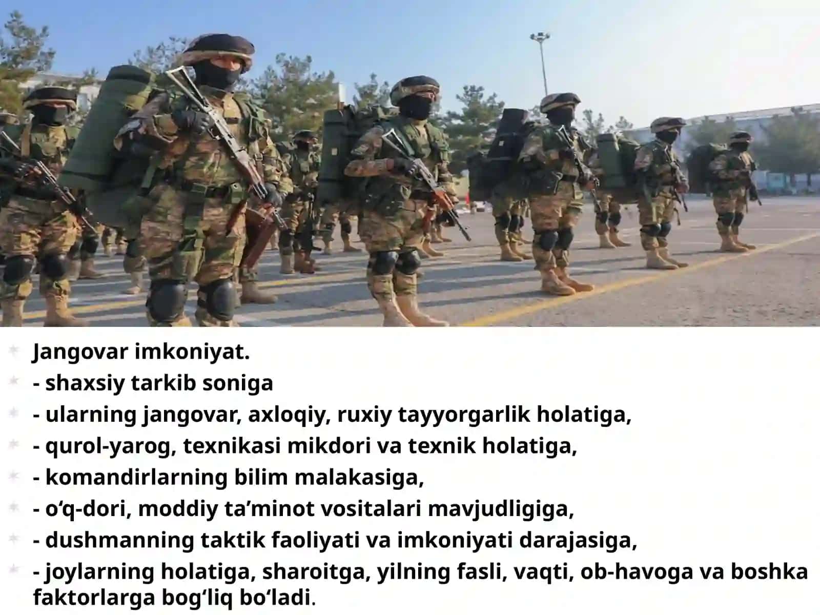 Motoo’qchi(tank),artilleriyabo’linmalariningjangovarimkoniyatlarivaularnihisoblashuslubi 4