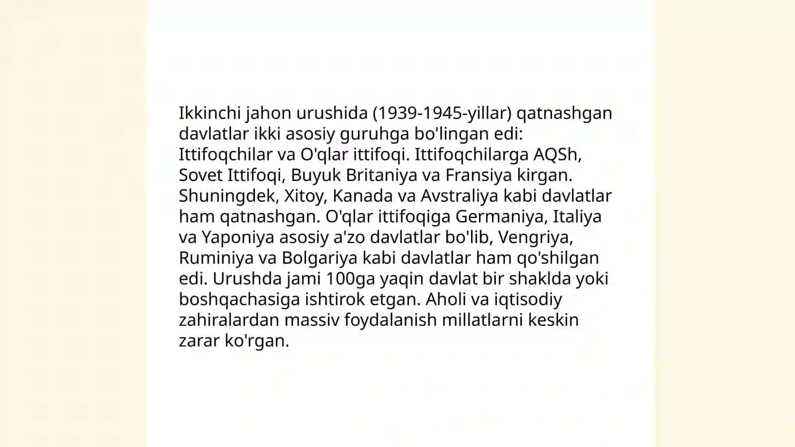 Birinchi jahon urushi va urushdan so'ng diplomatik aloqalar 4