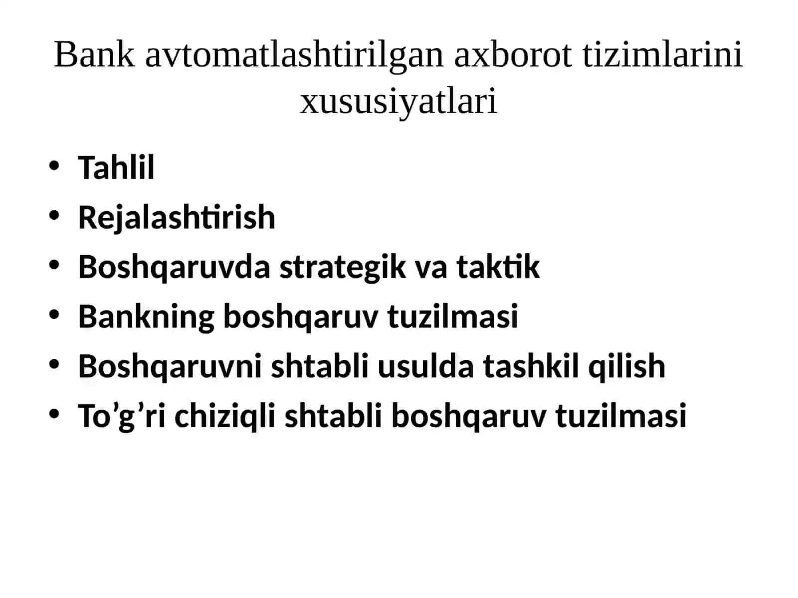 BANK TASHKILOTLARIDA AVTOMATLASHTIRILGAN AXBOROT TIZIMLARI 4
