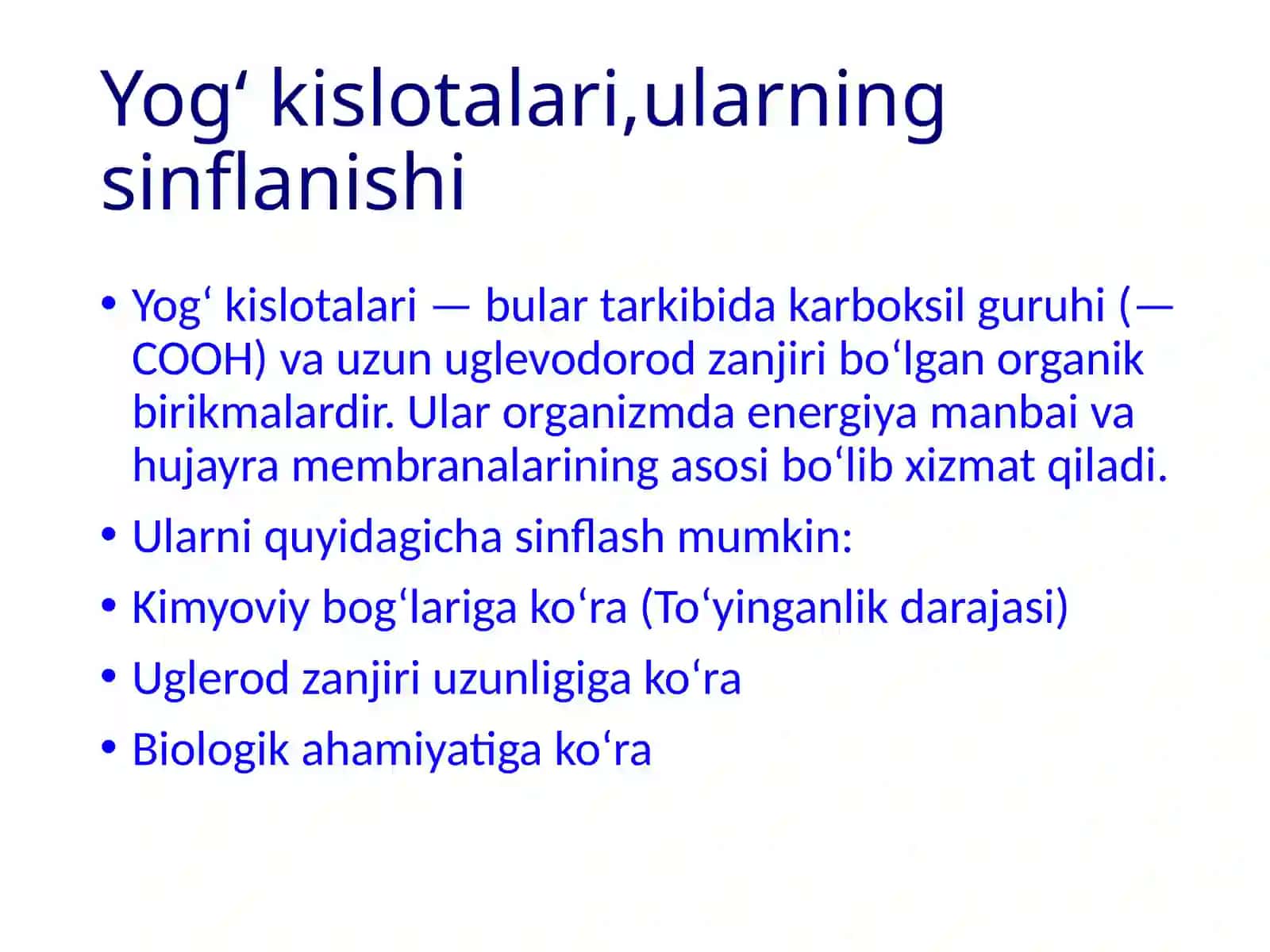 Lipidlar.Sovunlanadigan lipidlar. 4