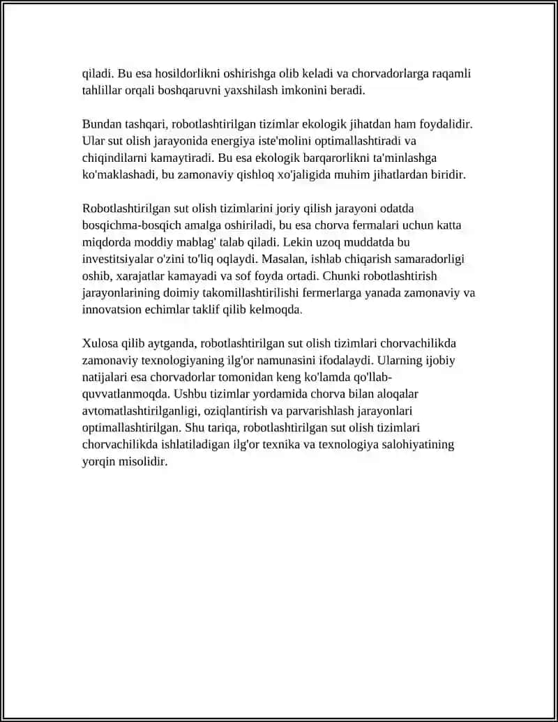 Robotlashtirilgan sut olish tizimlari 4
