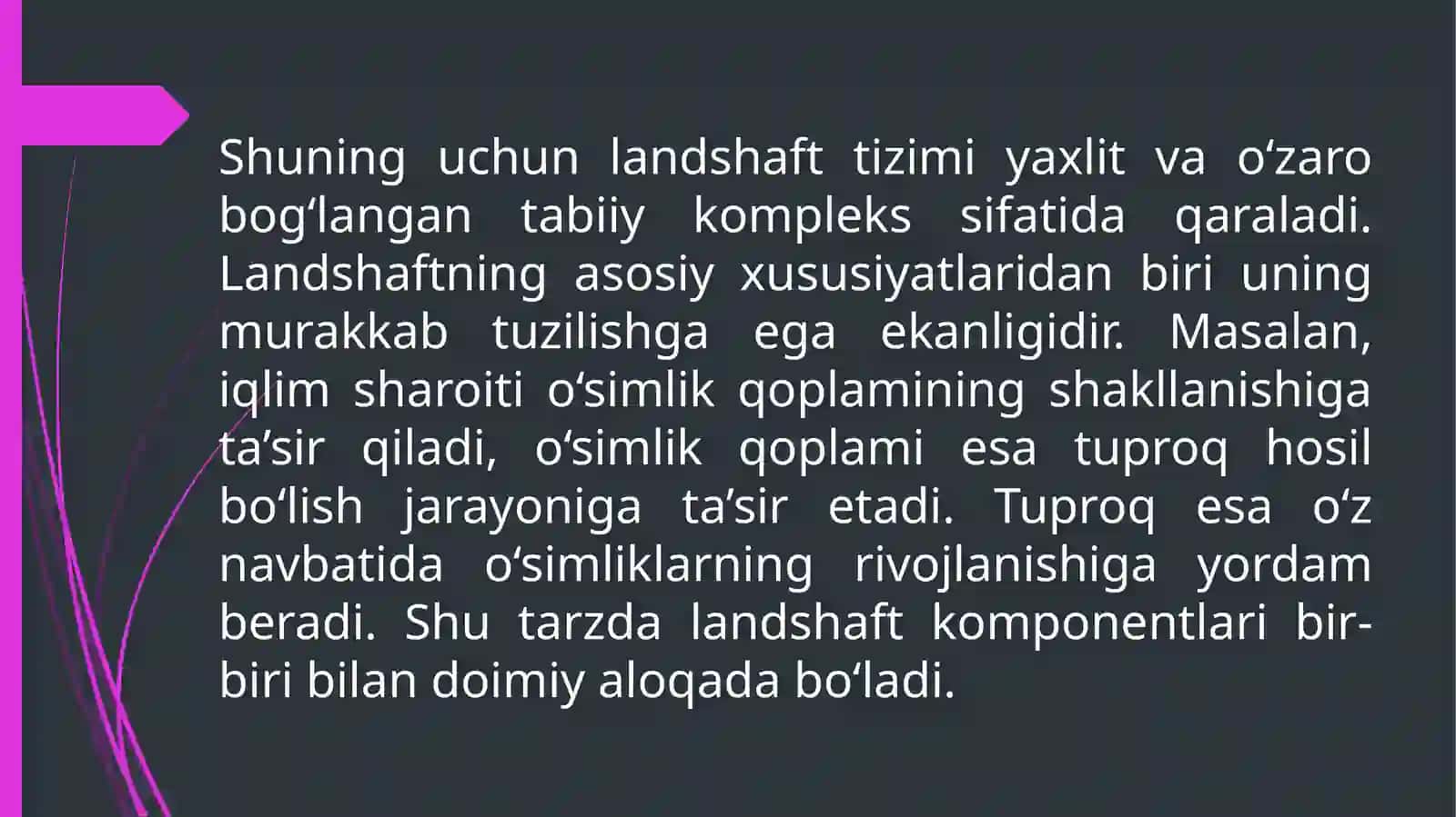 Landshaftlarning dinamikasi, evolutsiyasi va rivojlanishi 4