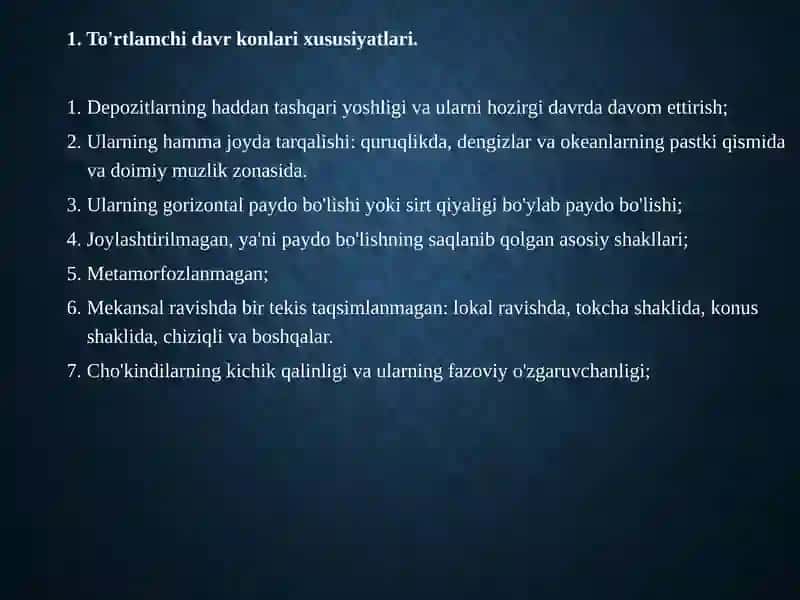 To'rtlamchidavr Geologiyasi 4