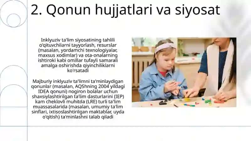 Inklyuziv ta'lim modellari: tahlili va xususiyatlari 4