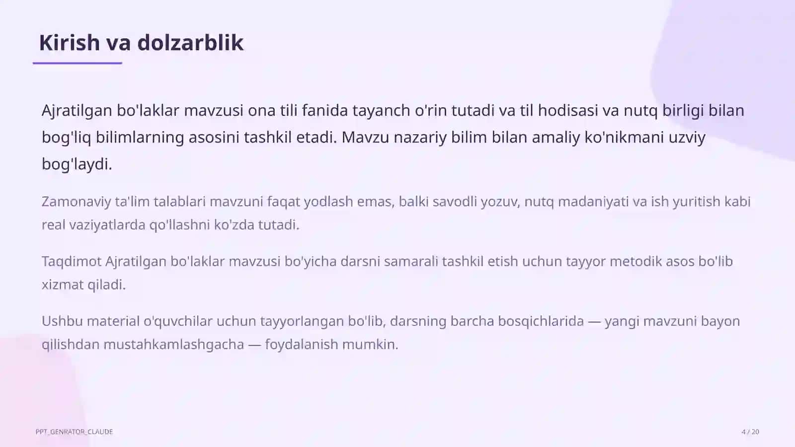 Ajratilgan bo'laklar (8-sinf) 4