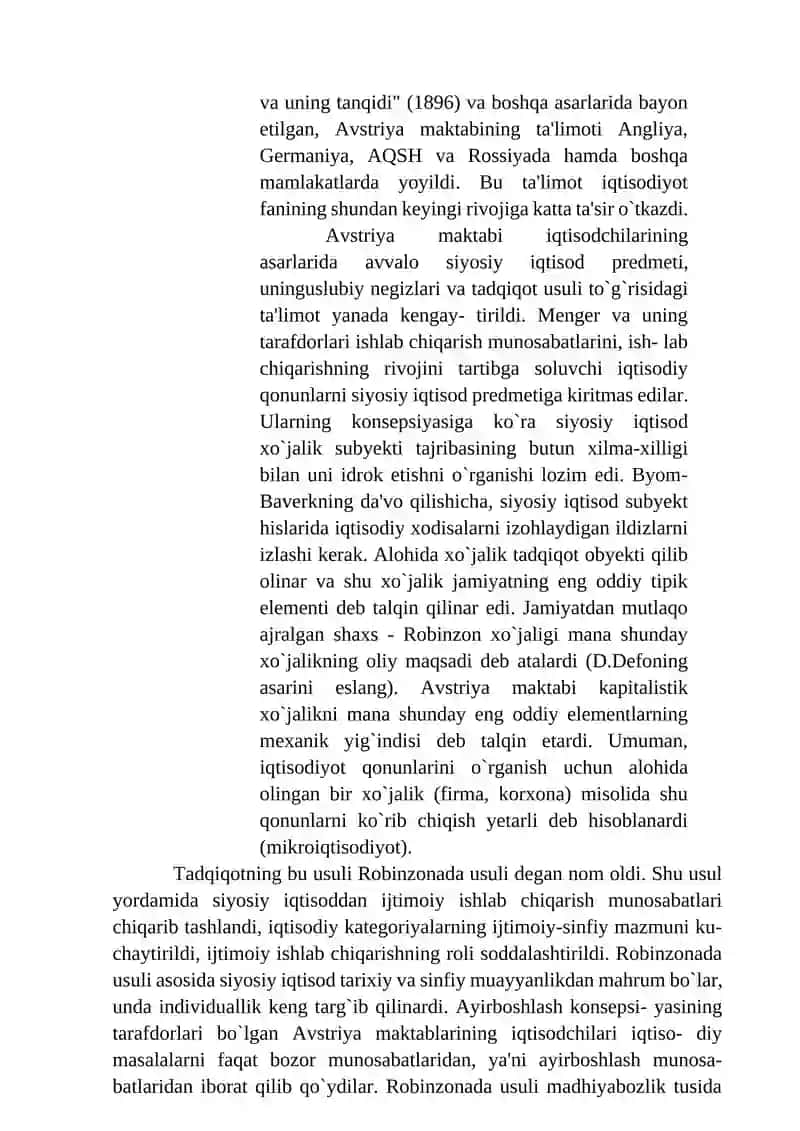 MARJINALIZM. IQTISODIY TA'LIMOTLARDA NEOKLASSIK YO`NALISHNING SHAKLLANISHI 4