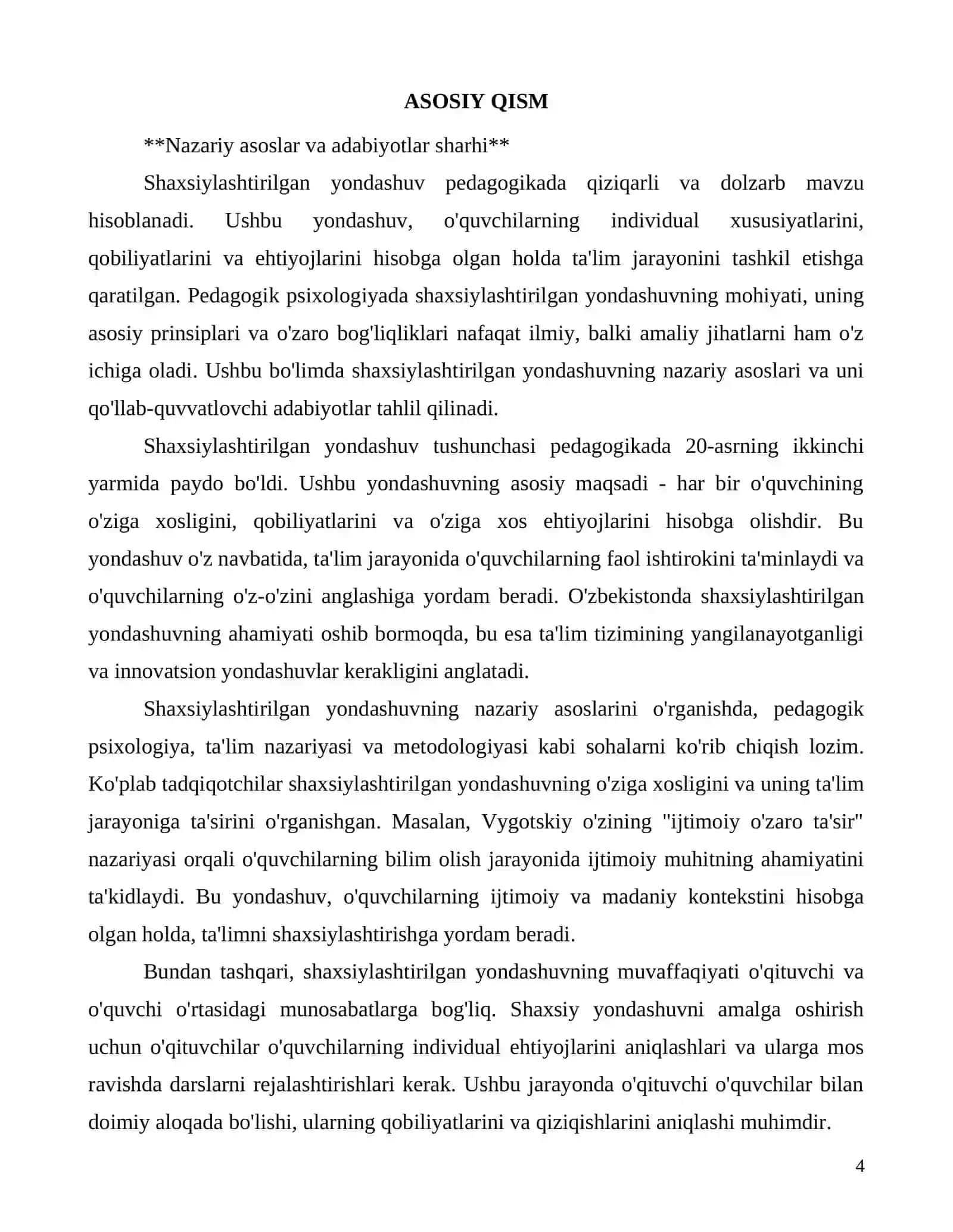Shaxsiylashtirilgan yondashuvning pedagogik va psixologik tahlili 4