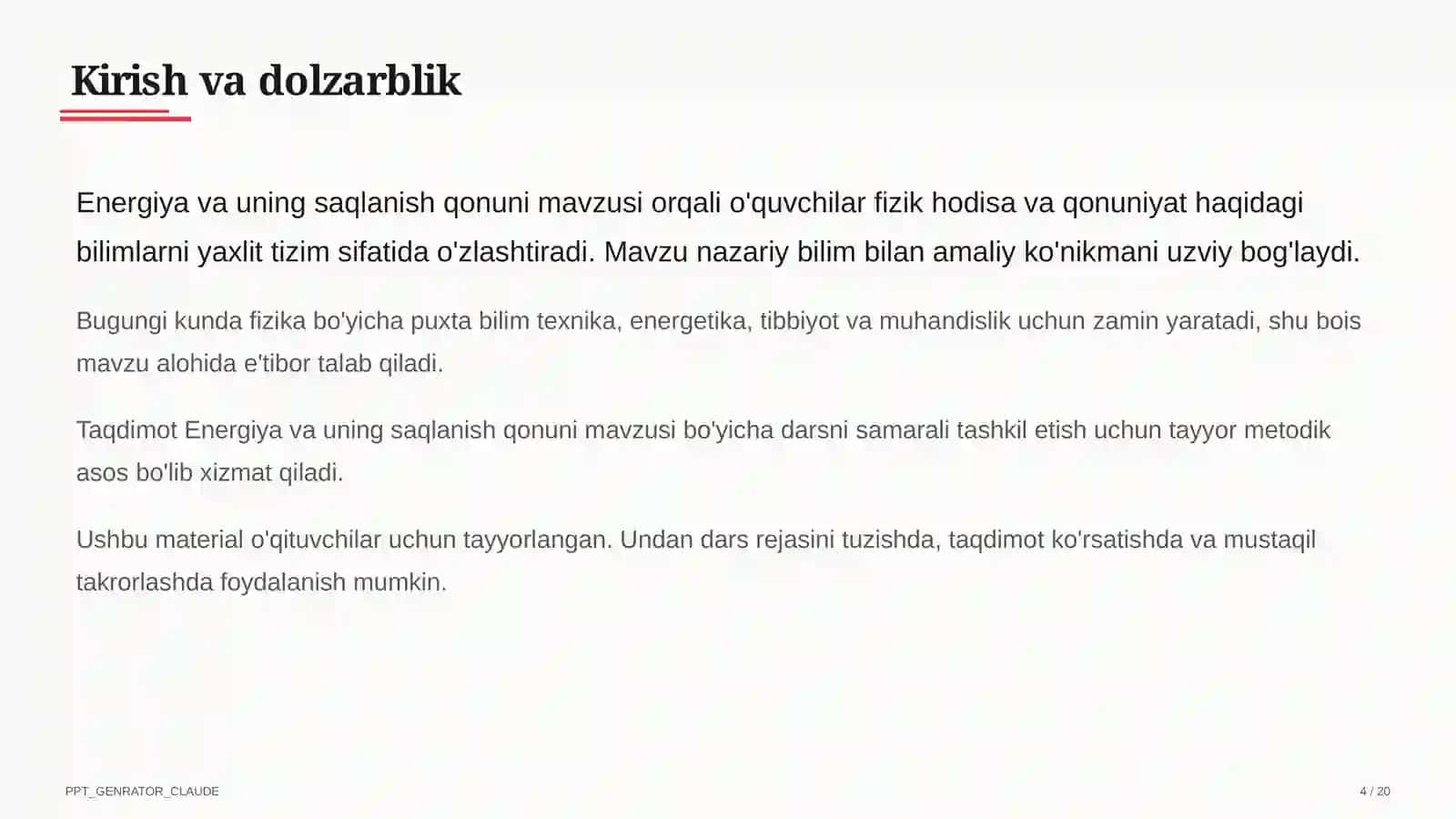 Energiya va uning saqlanish qonuni (7-sinf) 4