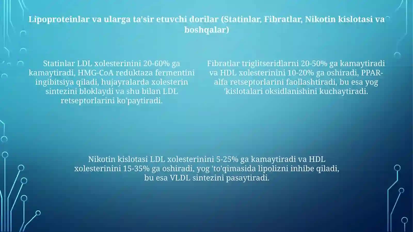 Aterosklerozga Qarshi va Qon Tizimiga Ta'sir Etuvchi Dori Vositalari 4