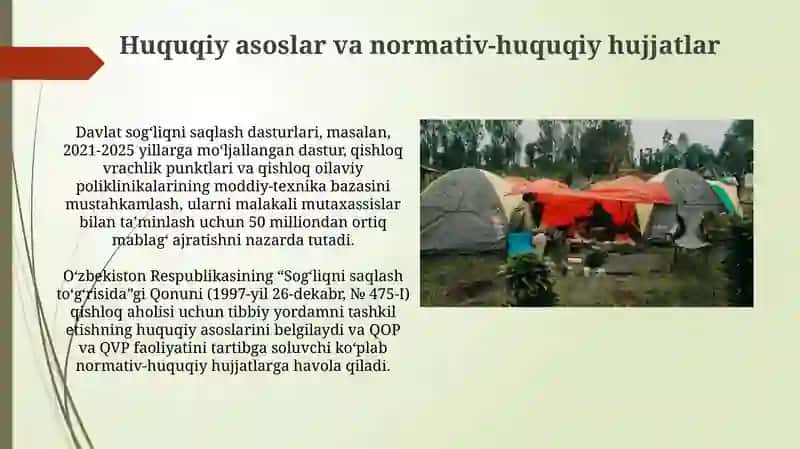 Qishloq aholisiga tibbiy xizmatni tashkil qilish 4