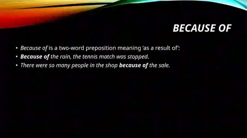 Because: meaning and use 4