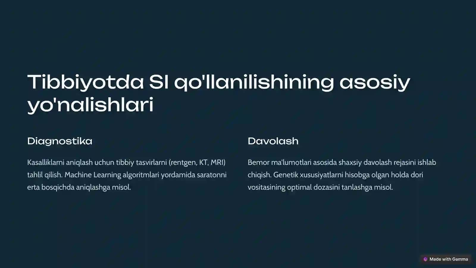 Tibbiyotda Sun'iy Intellektdan Faydalanish Darajasi va Uning Samarali Tomonlari 4