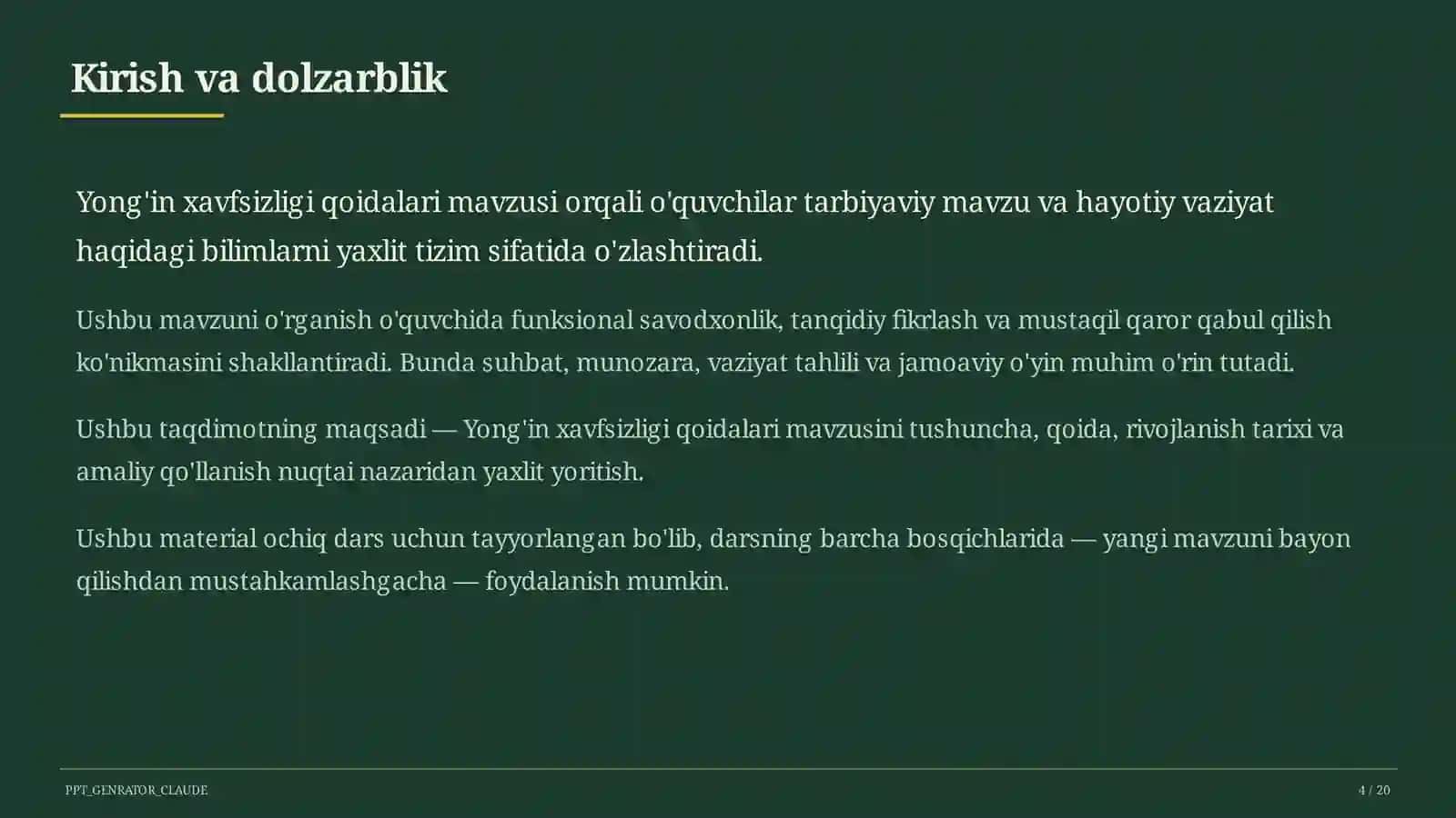 Yong'in xavfsizligi qoidalari 4