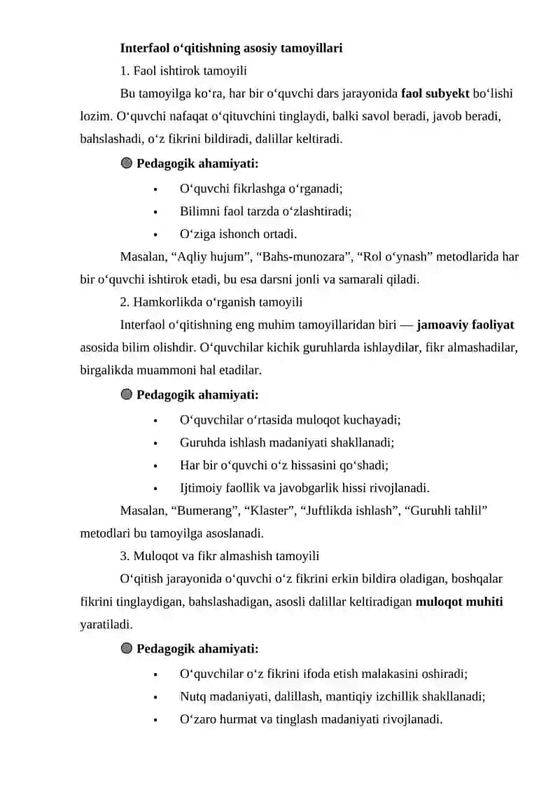 O‘QITISHDA INTERFAOL METODLAR 4