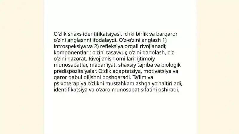 Shaxs. Shaxs borasidagi psixologik konsepsiyalar. 4