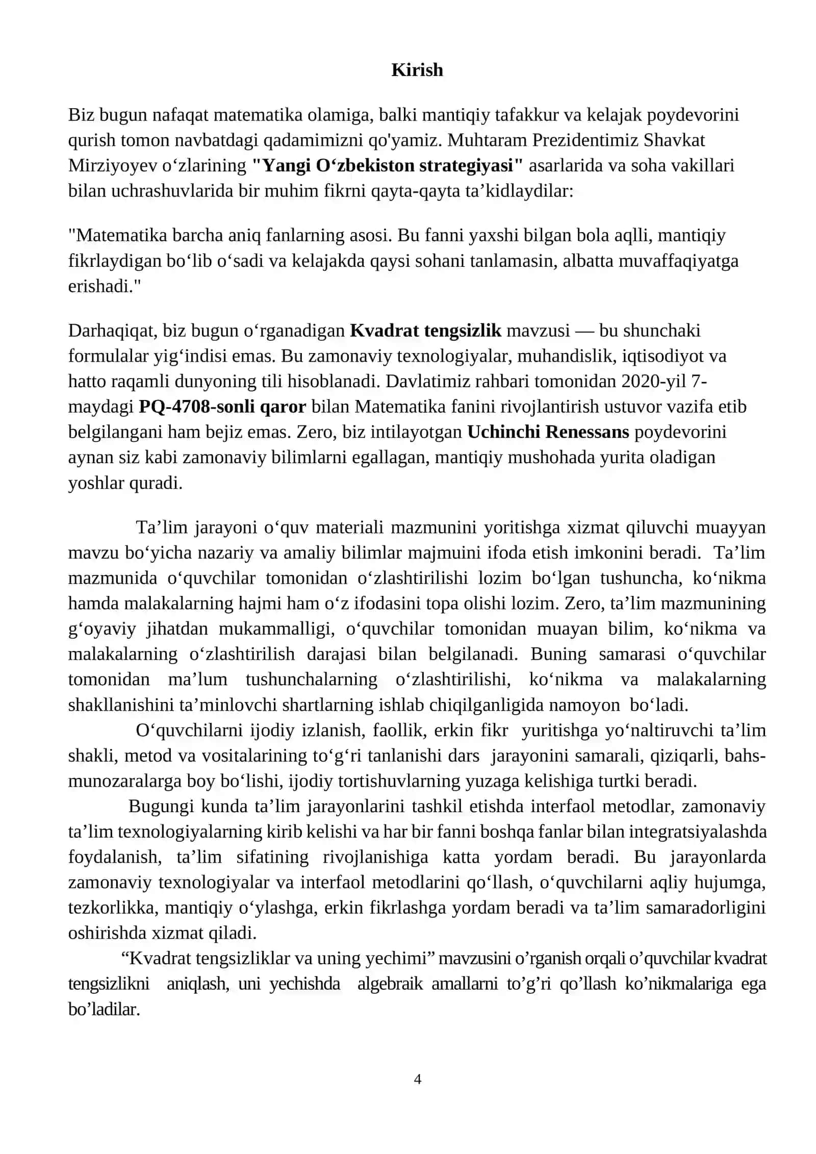 Kvadrat tengsizlik 4