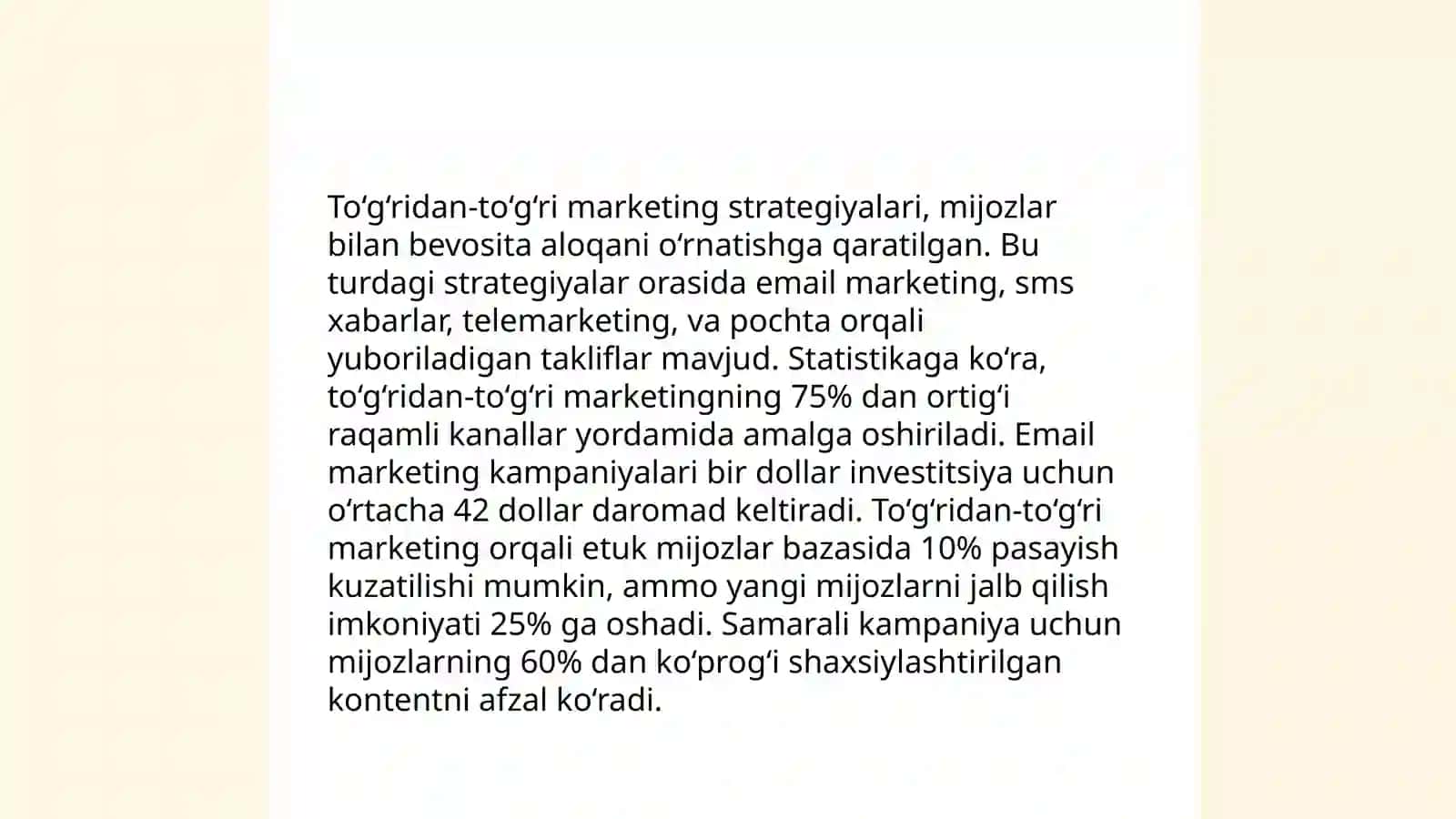 Integrasiyalangan to‘g‘ridan-to‘g‘ri marketing, uning mohiyati va mazmuni 4