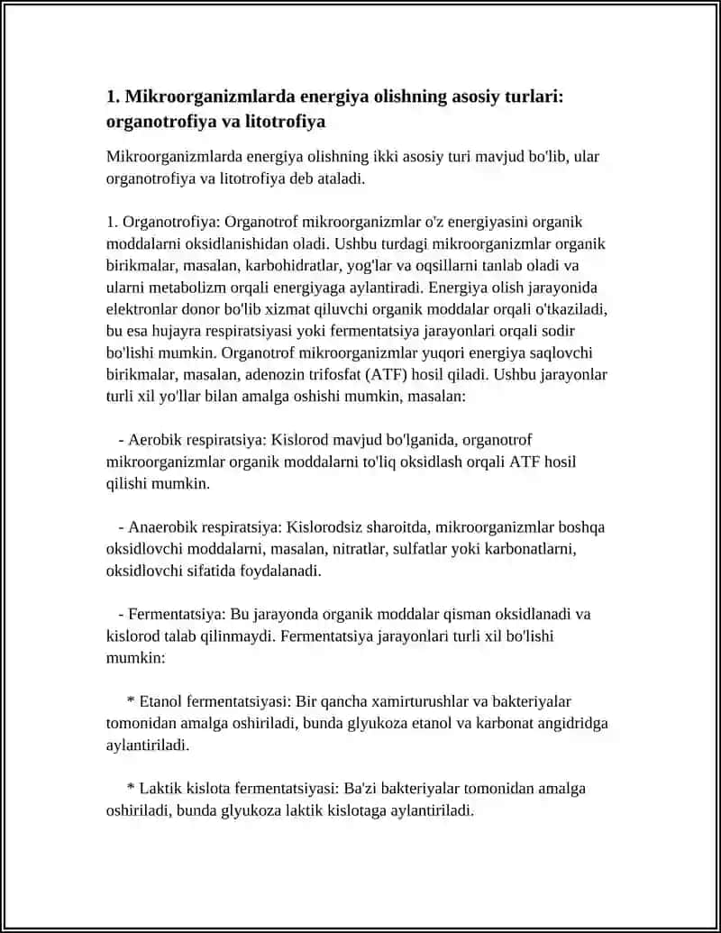 Mikroorganizmlar tomonidan energiya olg‘an usullar 4
