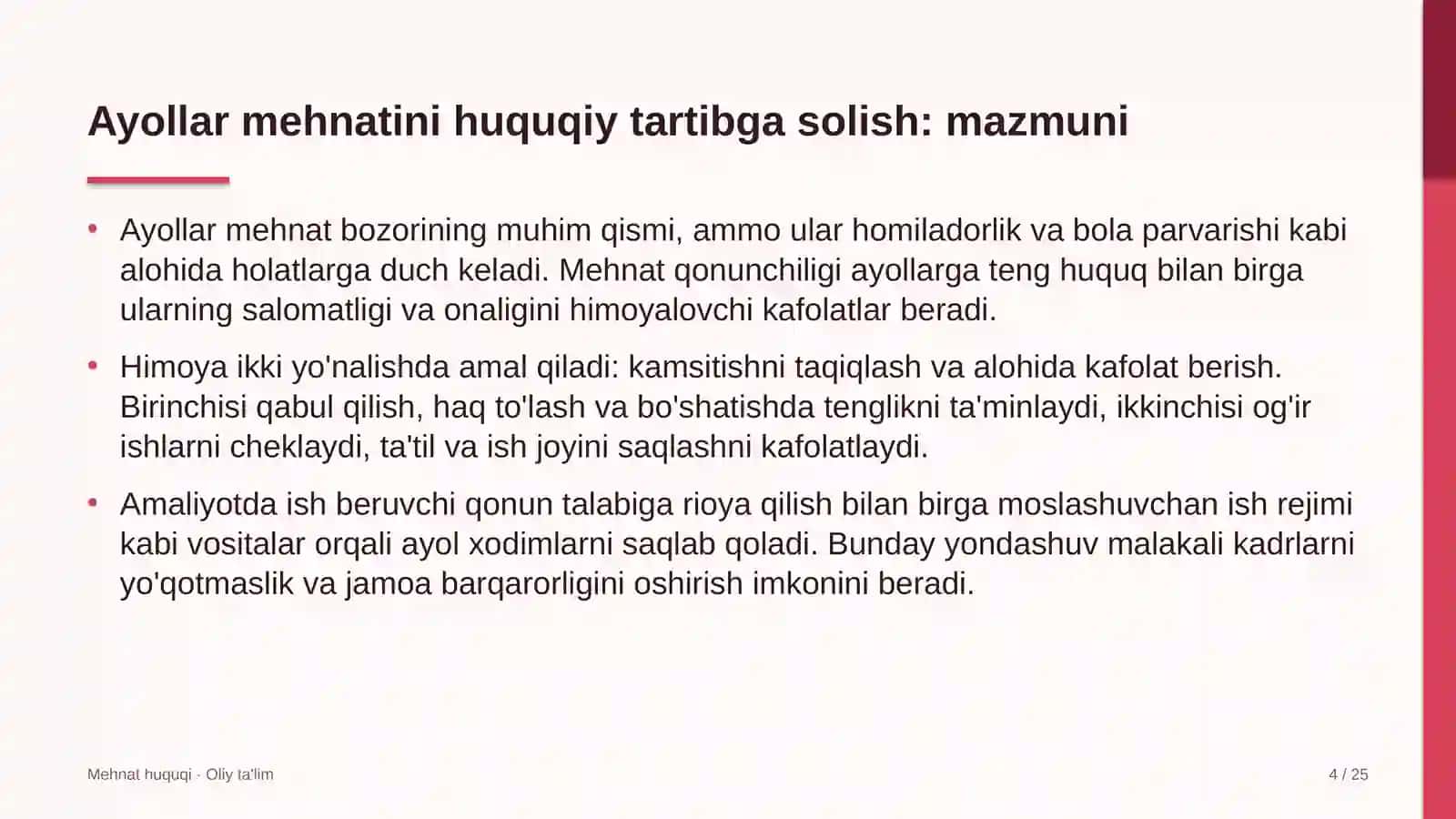 Ekologik ekspertiza tashkilotlarida ayollar mehnatini huquqiy tartibga solish 4