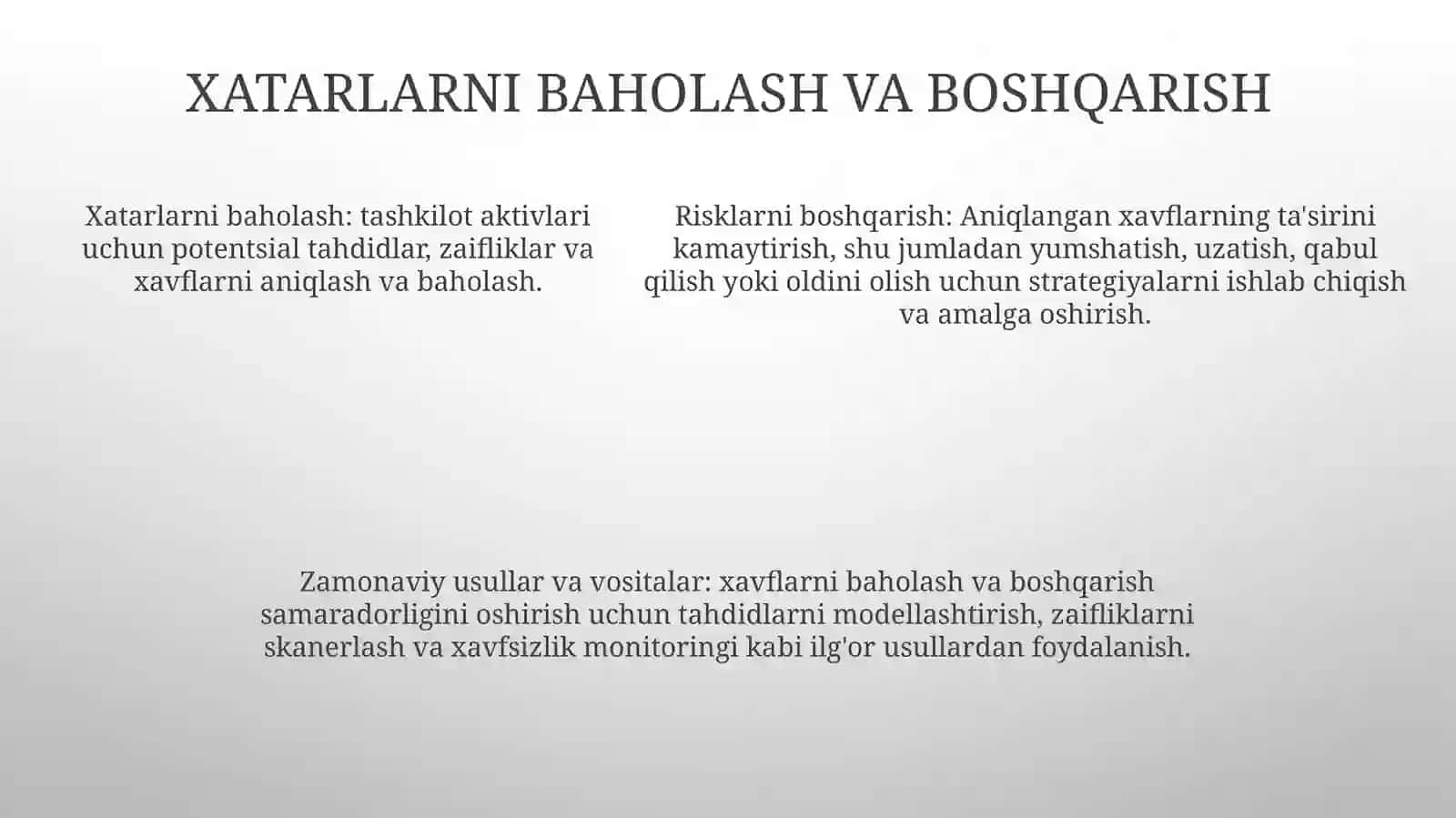 Axborot Xafvsizligini Ta'Minlashning Zamonaviy UsulVaVositalari 4