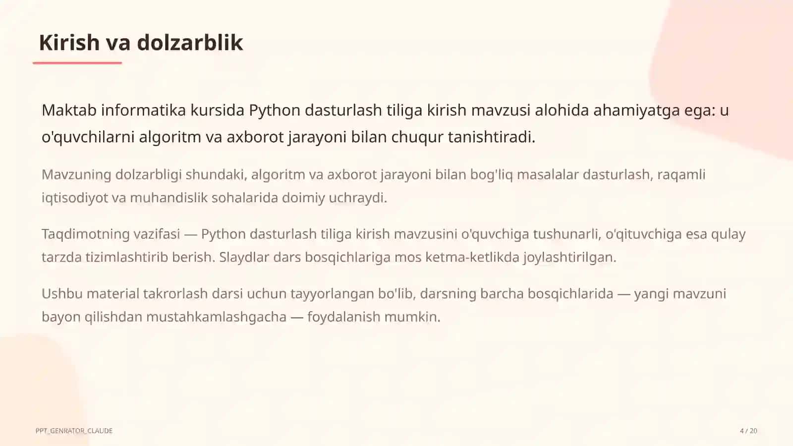 Python dasturlash tiliga kirish (8-sinf) 4
