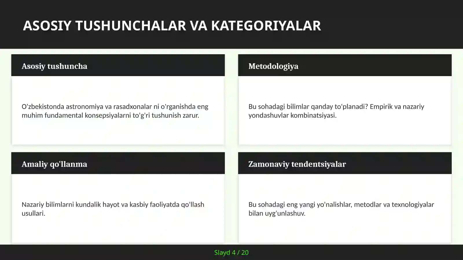 O'ZBEKISTONDA ASTRONOMIYA VA RASADXONALAR 4