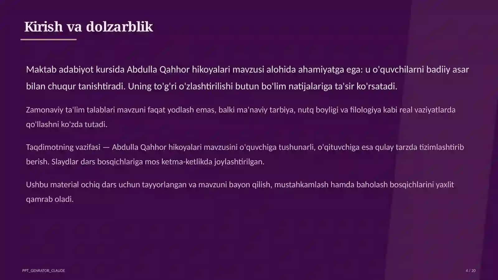 Abdulla Qahhor hikoyalari (8-sinf) 4