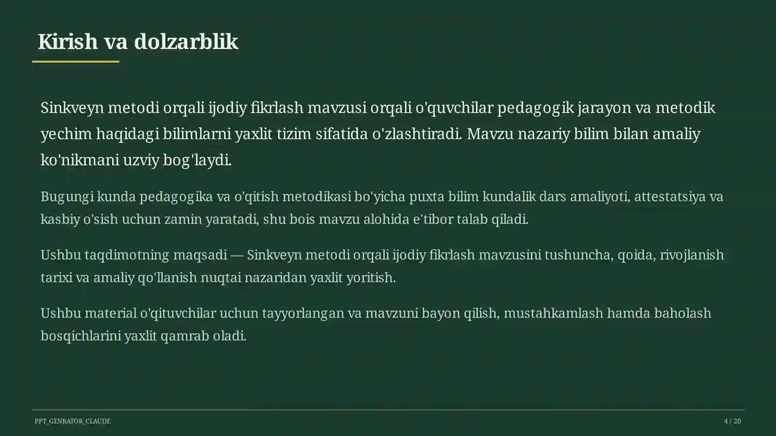 Sinkveyn metodi orqali ijodiy fikrlash 4