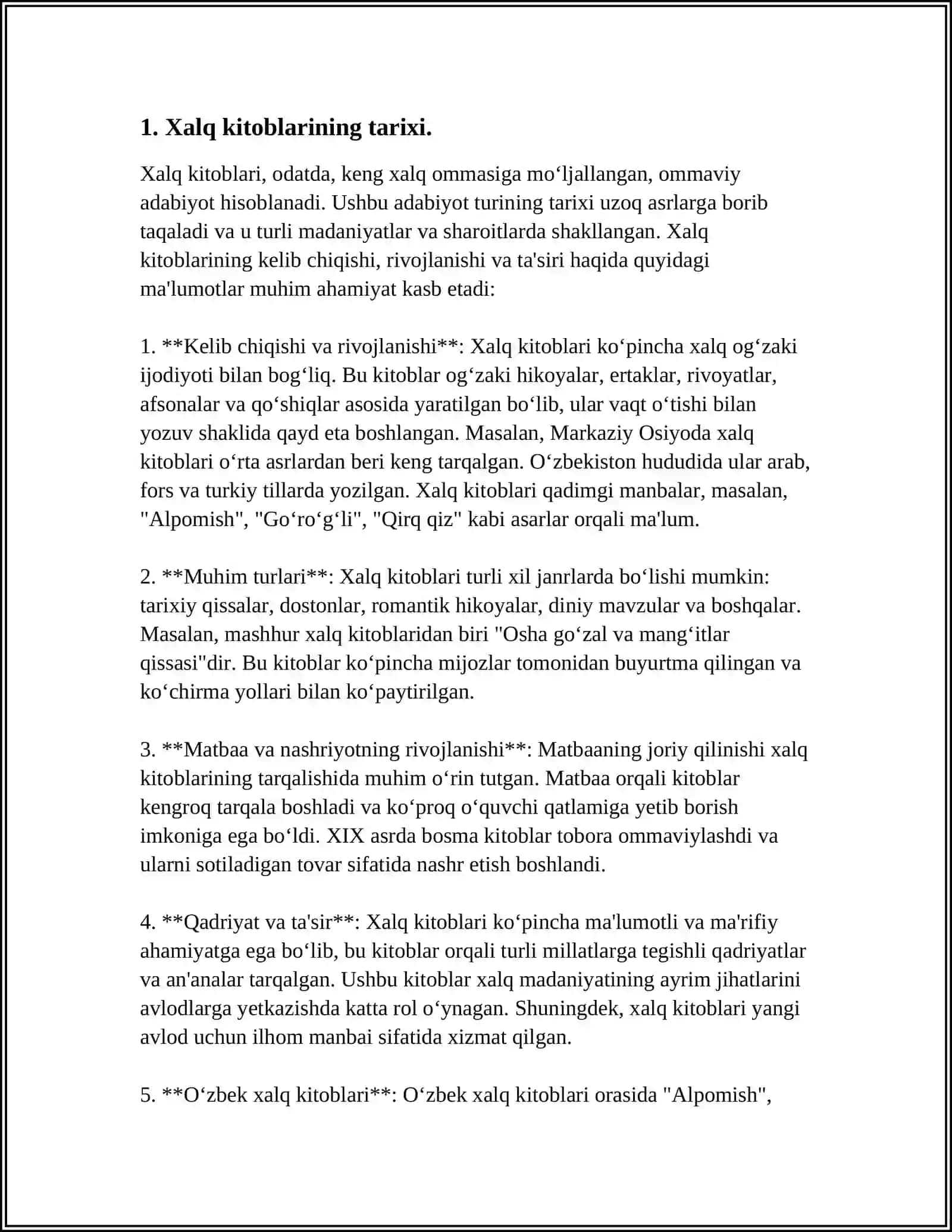 Xalq kitoblarining yaratilish sabablari 4