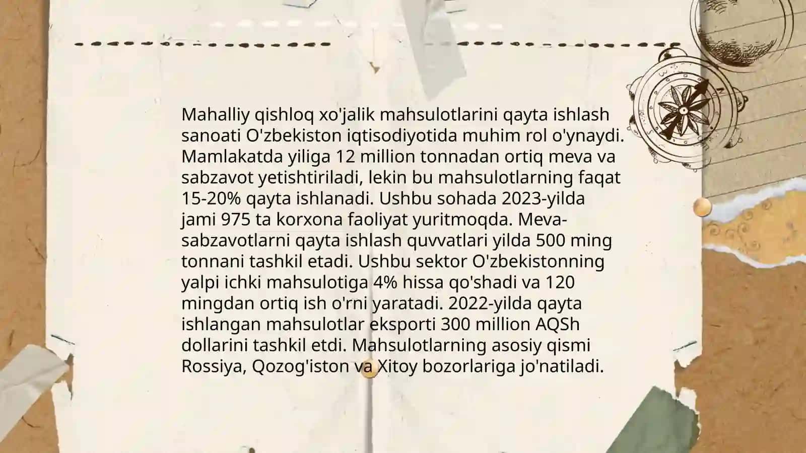 O'zbekiston oziq-ovqat sanoatini rivojlantirish yo'nalishlari 4