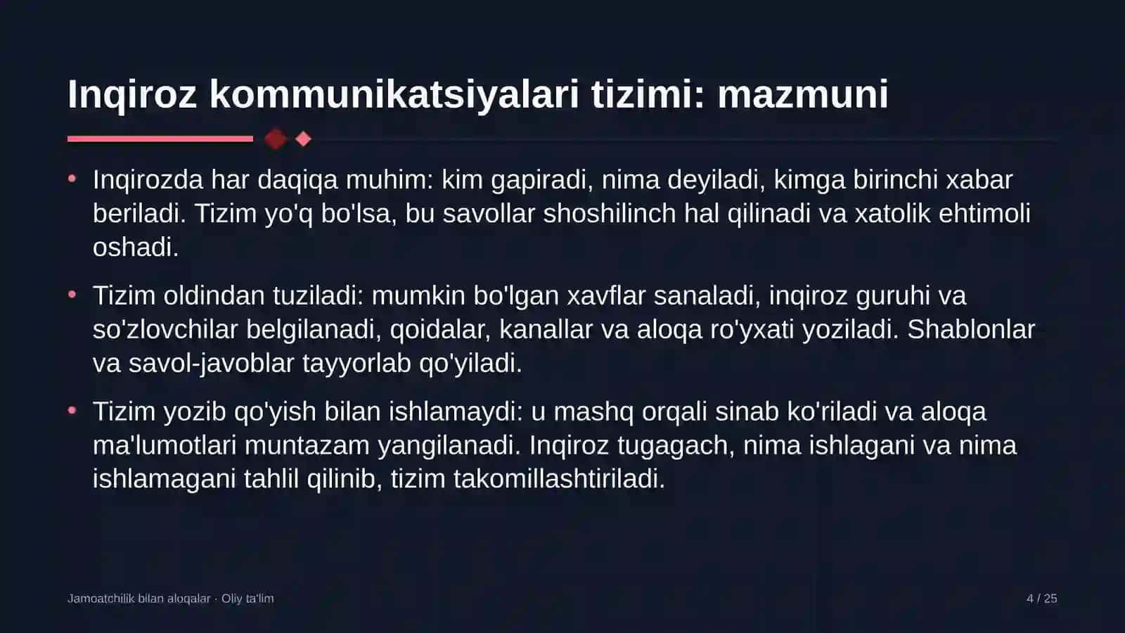 yetkazib berish xizmatlarida inqiroz kommunikatsiyalari tizimi 2240 4