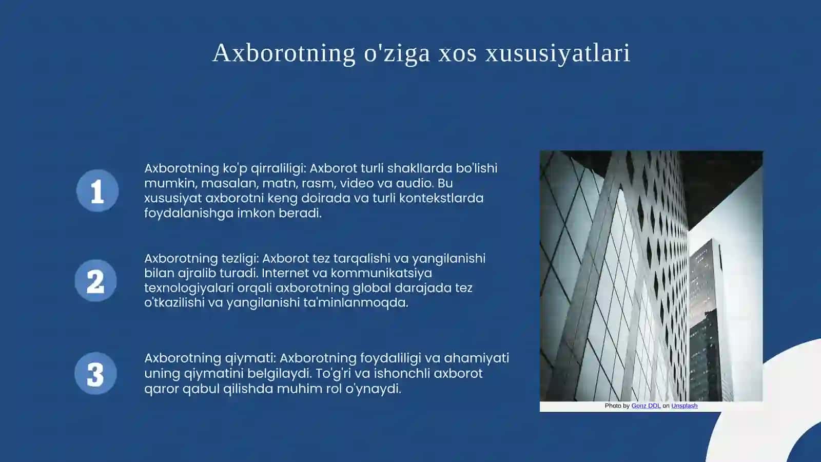 Axborot va ma’lumot tushunchalari hamda ularning tasnifi 4