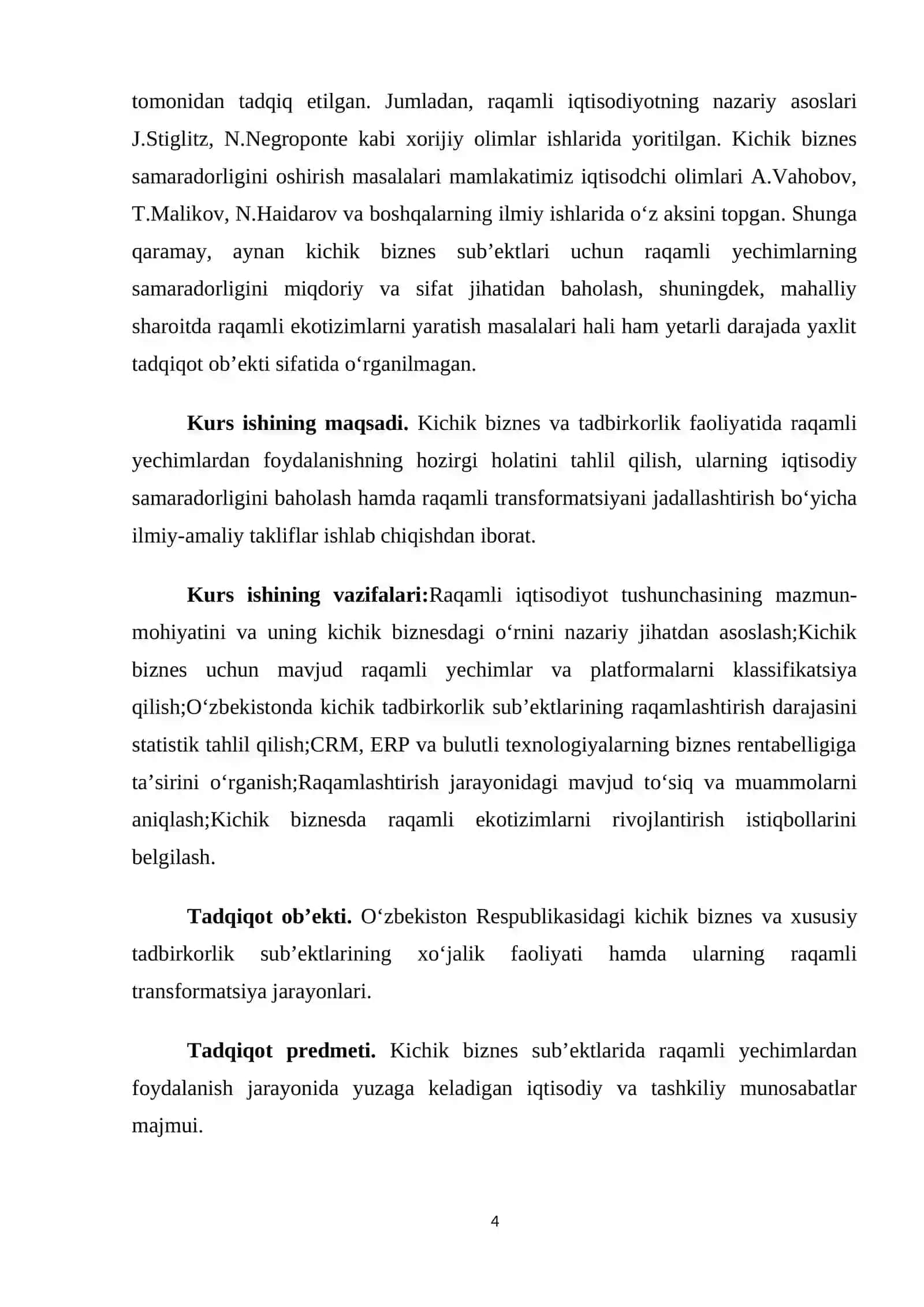 Raqamli iqtisodiyot tushunchasi va uning kichik tadbirkorlikdagi o‘rni 4