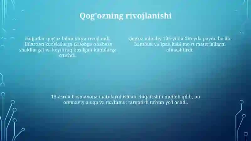 Hujjatlarning paydo bolishi va tarixi 4