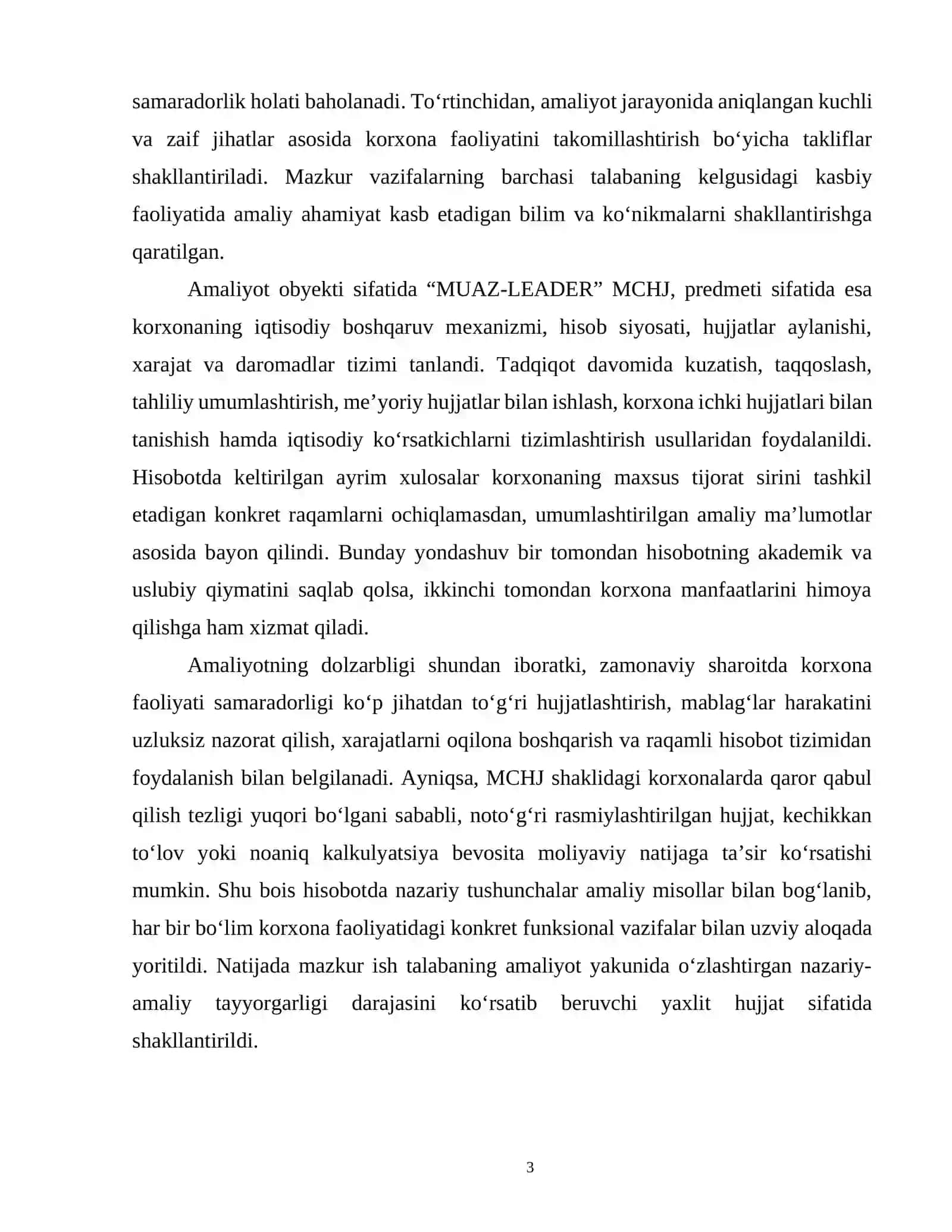 MCHJ LAR UCHUN HISOBOT NAMUNA 4