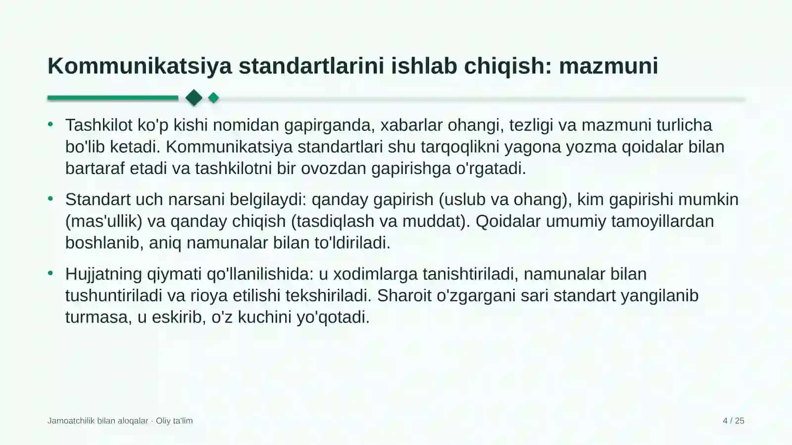 Dilerlik tarmoqlarida korporativ kommunikatsiya standartlarini ishlab chiqish 4