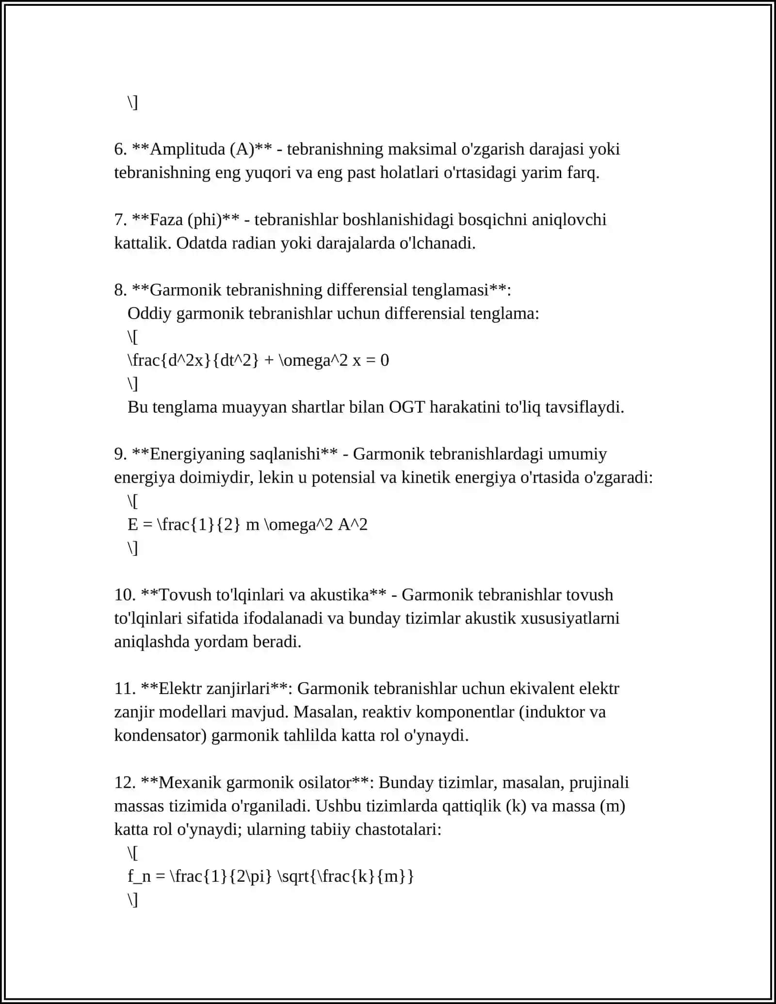 KETMA-KET ULANGAN R,L VA C ZANJIRLARDA GARMONIK TEBRANISHLAR 4