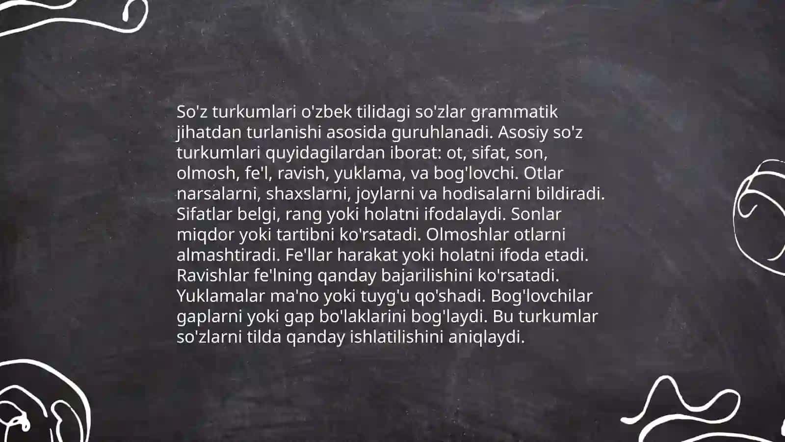 Grammatika uning qismlari. Morfologiya haqida umumiy ma'lumot 4